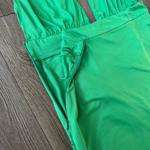 Superdown Mia Drape Slit Dress in Kelly Green - Picture 5 of 7
